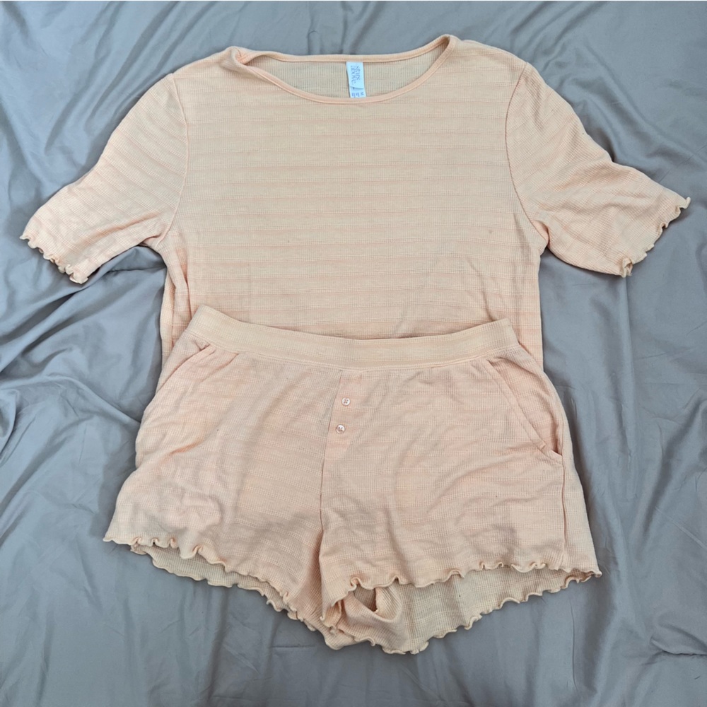 Orange Stars Above Matching PJ Set T-Shirt and Shorts